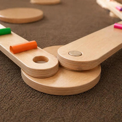 Montessori balance beams and stones set