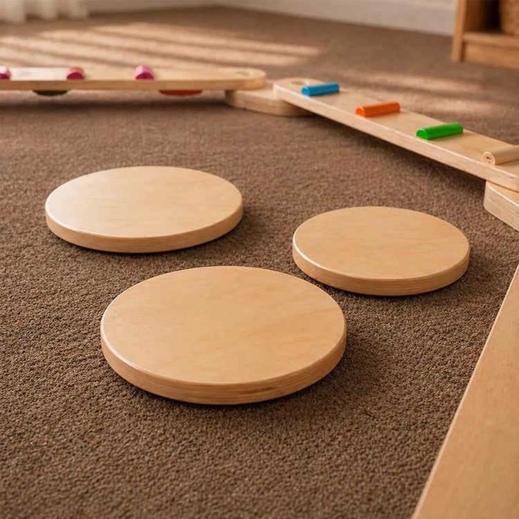 Montessori balance beams and stones set