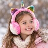 Cache-oreilles pour enfants en peluche motif chat, chauffe-oreilles d'hiver tie-dye miniature 4