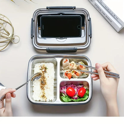 Stainless steel bento lunchbox – main view