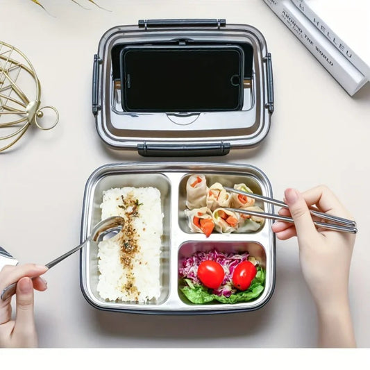 Stainless steel bento lunchbox – main view