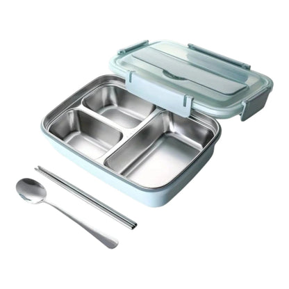Blue stainless steel bento lunchbox