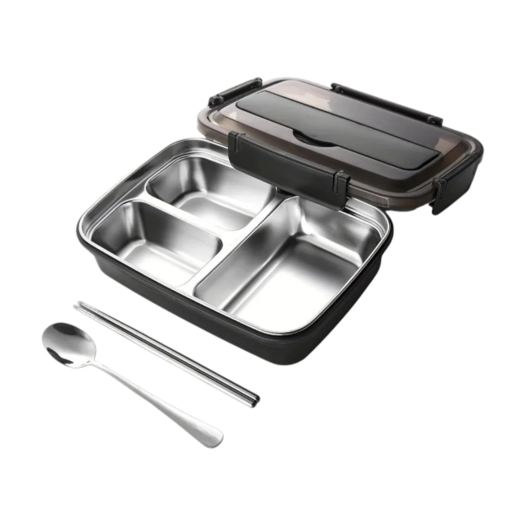 Black stainless steel bento lunchbox