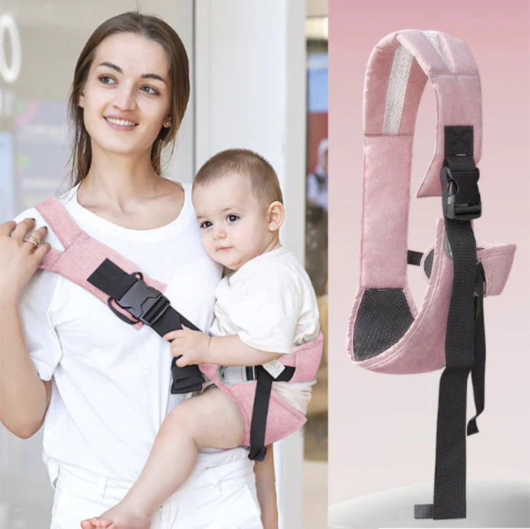 Adjustable baby wrap carrier in pink