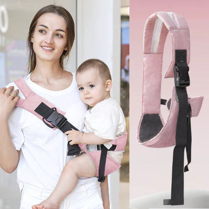 Adjustable baby wrap carrier in pink