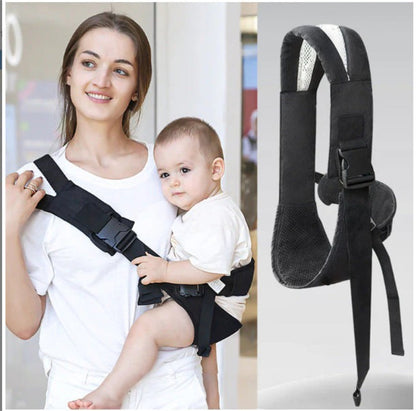 Adjustable baby wrap carrier in black
