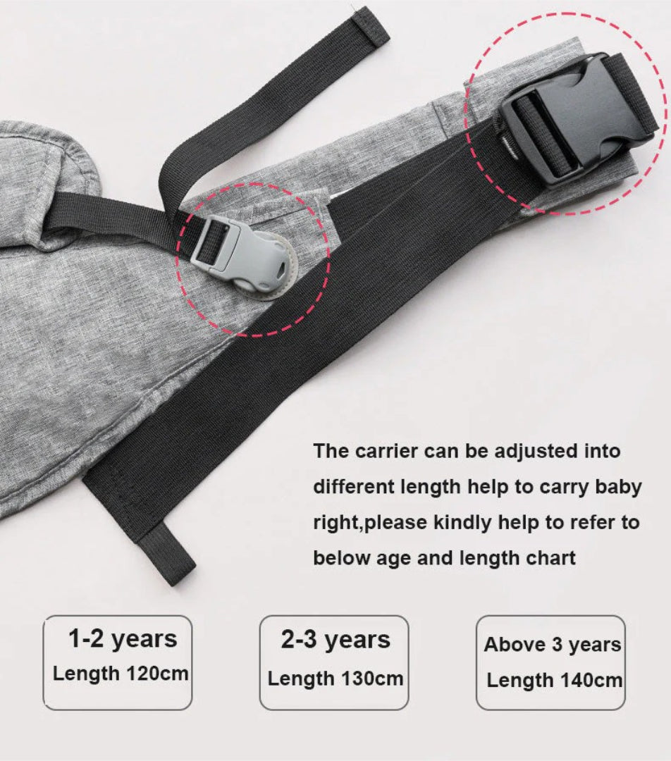 Adjustable baby wrap carrier – strap detail