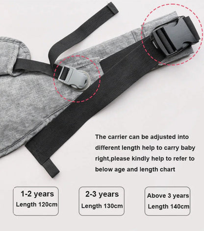 Adjustable baby wrap carrier – strap detail