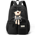 Kids School Backpack with Plush Teddy Bear Keychain