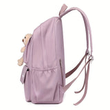 Kids School Backpack with Plush Teddy Bear Keychain thumbnail 3