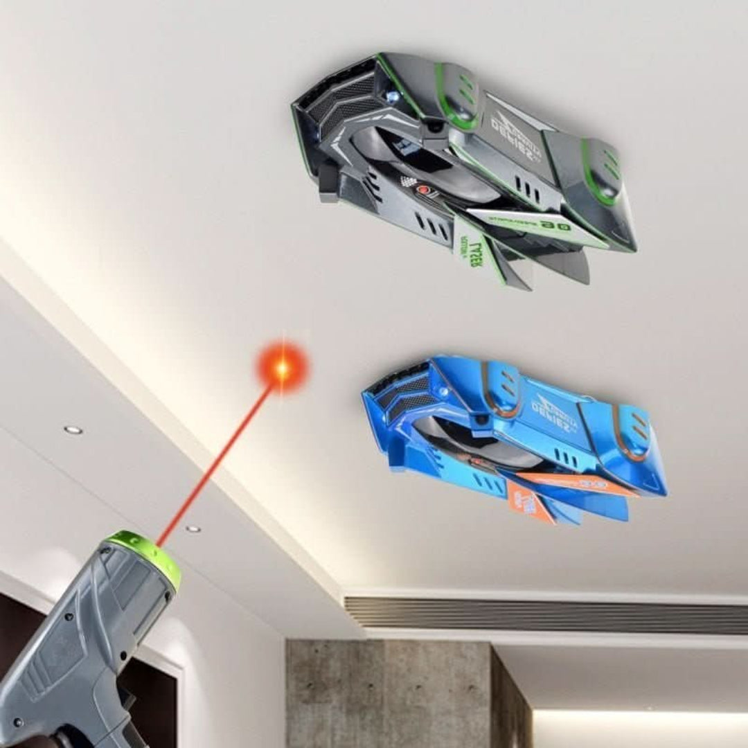 Gray RC wall-climbing car