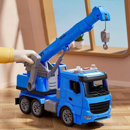 Blue construction crane toy