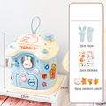 Kids Cottage Piggy Bank with Lock & Key and DIY Stickers