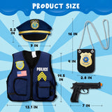 Kids Police Officer Costume Set – 14-Piece Vest, Cap & Accessories thumbnail 4