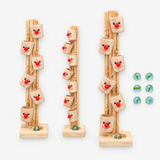 Houten knikkerbaan met boomstammen, Montessori-leerspeelgoed miniatuur 5