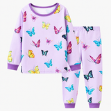 Langärmliges Mädchen-Pyjama-Set, bedruckte Baumwollmischung, Alter 3–8 Jahre Miniaturansicht 6