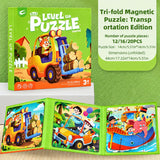 Tri-Fold Magnetic Puzzle Book for Kids, Montessori Early Learning Jigsaw thumbnail 2