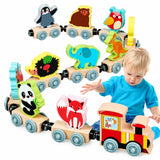 Magnetic Wooden Train Set for Toddlers thumbnail 3