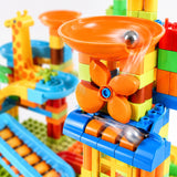 Big Marble Race Run Building Block Set with Funnel Slide, DIY Creative Track thumbnail 4