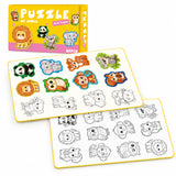 Kids Double-Sided Colouring Puzzle, Creative Paint & Pattern Jigsaw thumbnail 3