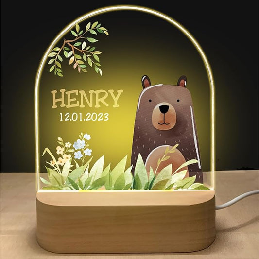 Personalized LED Night Light - Bear design
