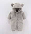 Baby Hooded Fleece Romper — Soft Zip-Up Jumpsuit for Newborns & Infants | 0–12 Months