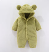 Baby Hooded Fleece Romper — Soft Zip-Up Jumpsuit for Newborns & Infants | 0–12 Months thumbnail 3