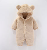 Baby Hooded Fleece Romper — Soft Zip-Up Jumpsuit for Newborns & Infants | 0–12 Months thumbnail 4