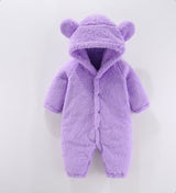 Baby Hooded Fleece Romper — Soft Zip-Up Jumpsuit for Newborns & Infants | 0–12 Months thumbnail 6