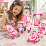 Dollhouse Furniture Playset – Pram, Swing, Cradle & More Miniaturansicht 6