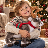 Plush Reindeer Soft Toy – Realistic Christmas Decoration Gift Miniaturansicht 5