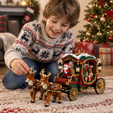 Santa Sleigh Building Block Set – Reindeer Carriage Ornament miniature 5