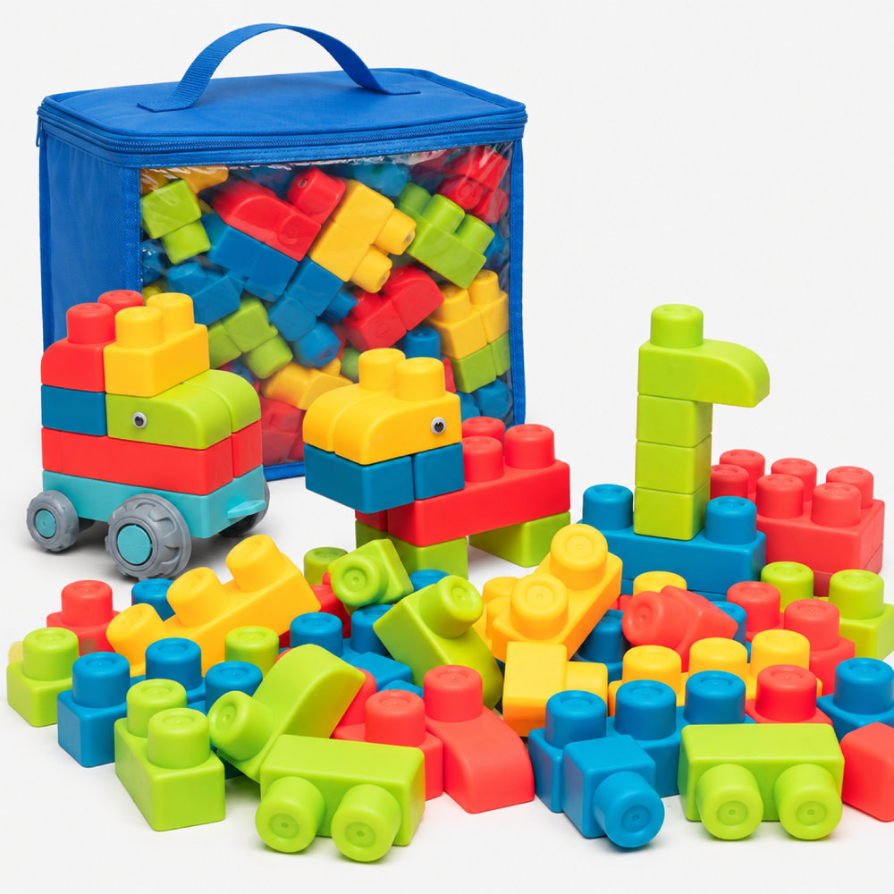 120-Piece Large Building Blocks Set with Storage Bag