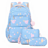 Ensemble de trois pièces de sac à dos scolaire à imprimé cartoon miniature 2