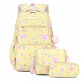 Ensemble de trois pièces de sac à dos scolaire à imprimé cartoon miniature 4