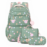 Ensemble de trois pièces de sac à dos scolaire à imprimé cartoon miniature 3