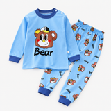Kids Animal Print Long Sleeve Pyjama Set, Pure Cotton, Unisex thumbnail 6