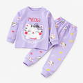 Kids Animal Print Long Sleeve Pyjama Set, Pure Cotton, Unisex