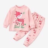 Kids Animal Print Long Sleeve Pyjama Set, Pure Cotton, Unisex thumbnail 2
