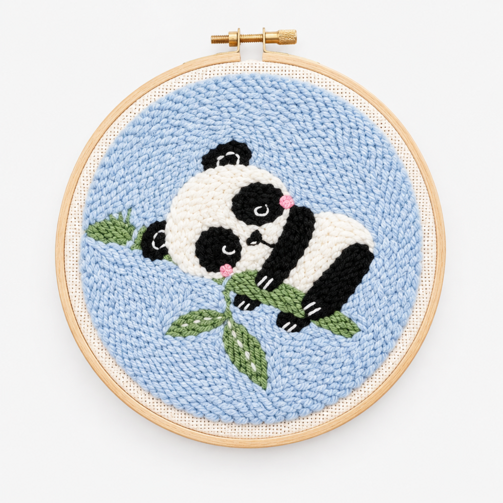 Punch Needle Embroidery Kit – Beginner Animal Design Set