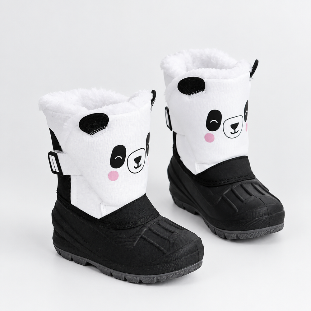Kids Snow Boots with Animal Prints – Panda, Fox & Dinosaur