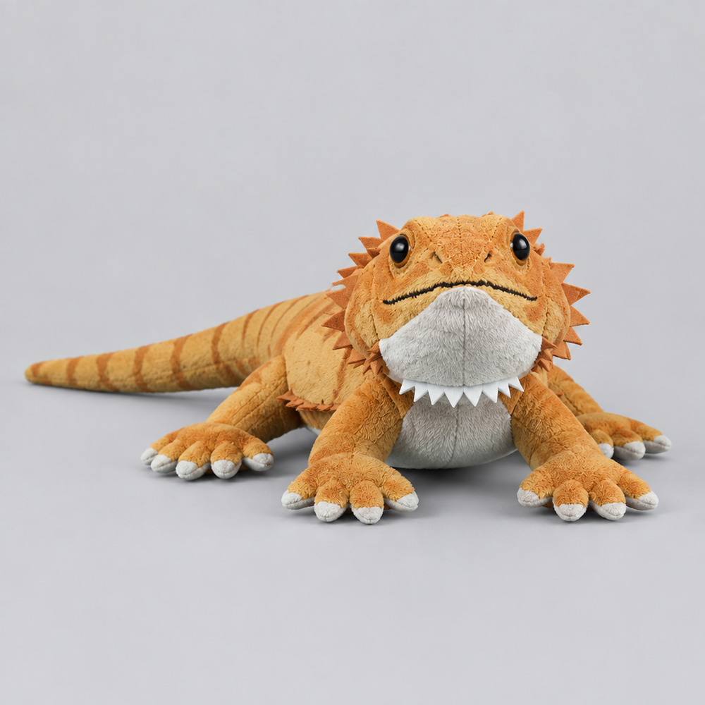 Realistic Bearded Dragon Lizard Plush Toy - Soft Lifelike Stuffed Reptile, 3+ Years