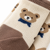 Kids 5-Pair Thick Winter Socks, Cosy Brushed Bear Stripe Crew Socks thumbnail 3