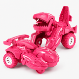 2-in-1 transformerende dinosaurus-auto, diecast minivoertuig miniatuur 3