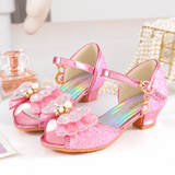 Girls Princess Crystal Sandals with Pearl Bow thumbnail 5