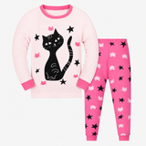 Pyjamaset met lange mouwen voor meisjes, bedrukt katoen, leeftijd 2-9 jaar miniatuur 2