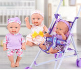 Baby Doll Pram Playset with 3 Dolls thumbnail 6