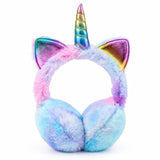 Cache-oreilles pour enfants en peluche motif chat, chauffe-oreilles d'hiver tie-dye miniature 2