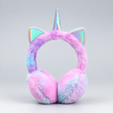 Kids Unicorn Plush Earmuffs, Pastel Winter Ear Warmers 2-6Y thumbnail 2