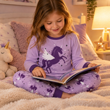 Pyjamaset met lange mouwen voor meisjes, bedrukt katoen, leeftijd 2-9 jaar miniatuur 6